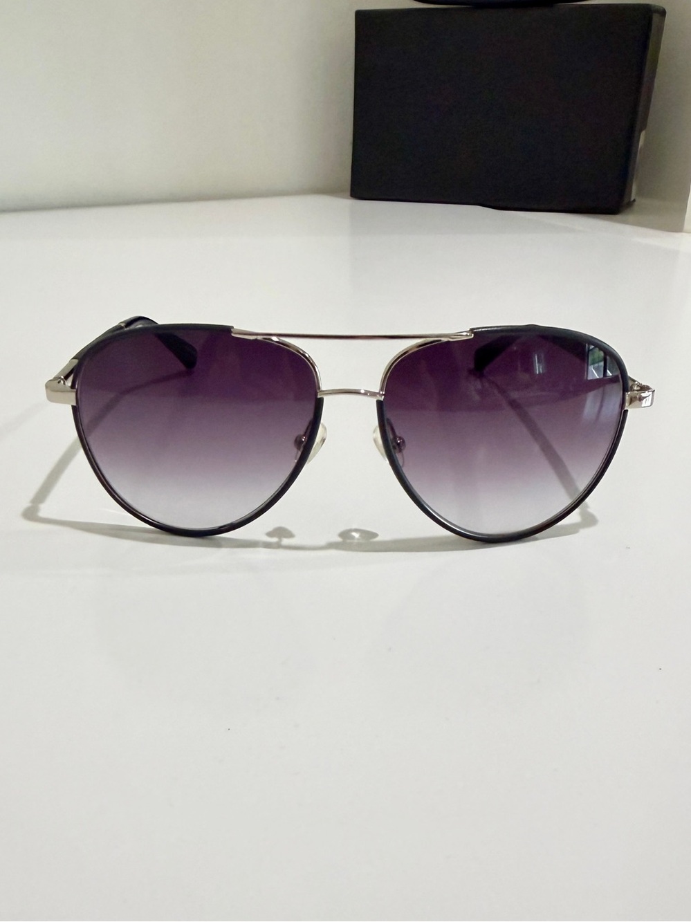 NWT The Row x Linda Farrow Leather Aviator Sunglasses Full Boutique Set - Picture 13 of 16